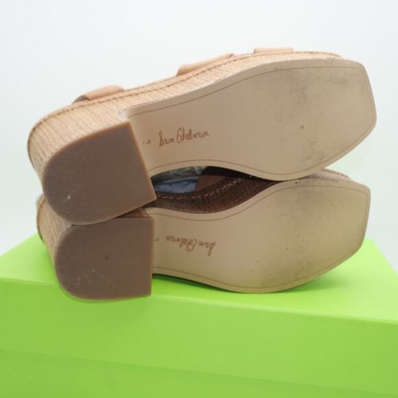 New Sam Edelman Women's 9 Trianna Platform Sandals Brown Leather Chunky Vintage - Picture 8 of 13